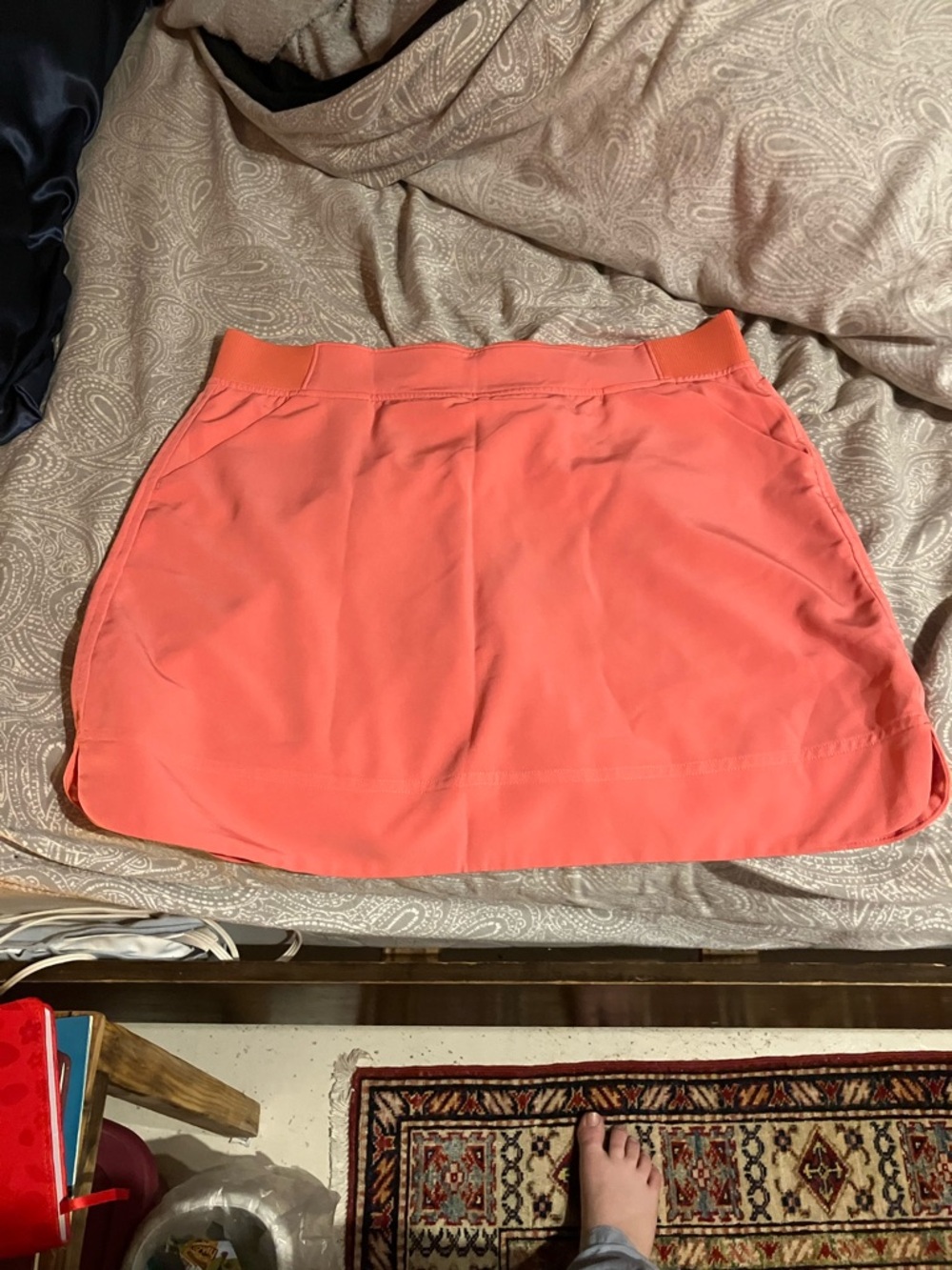 Coral Midi Active Skirt with Built-In Shorts